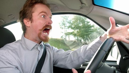 mad driver in a car